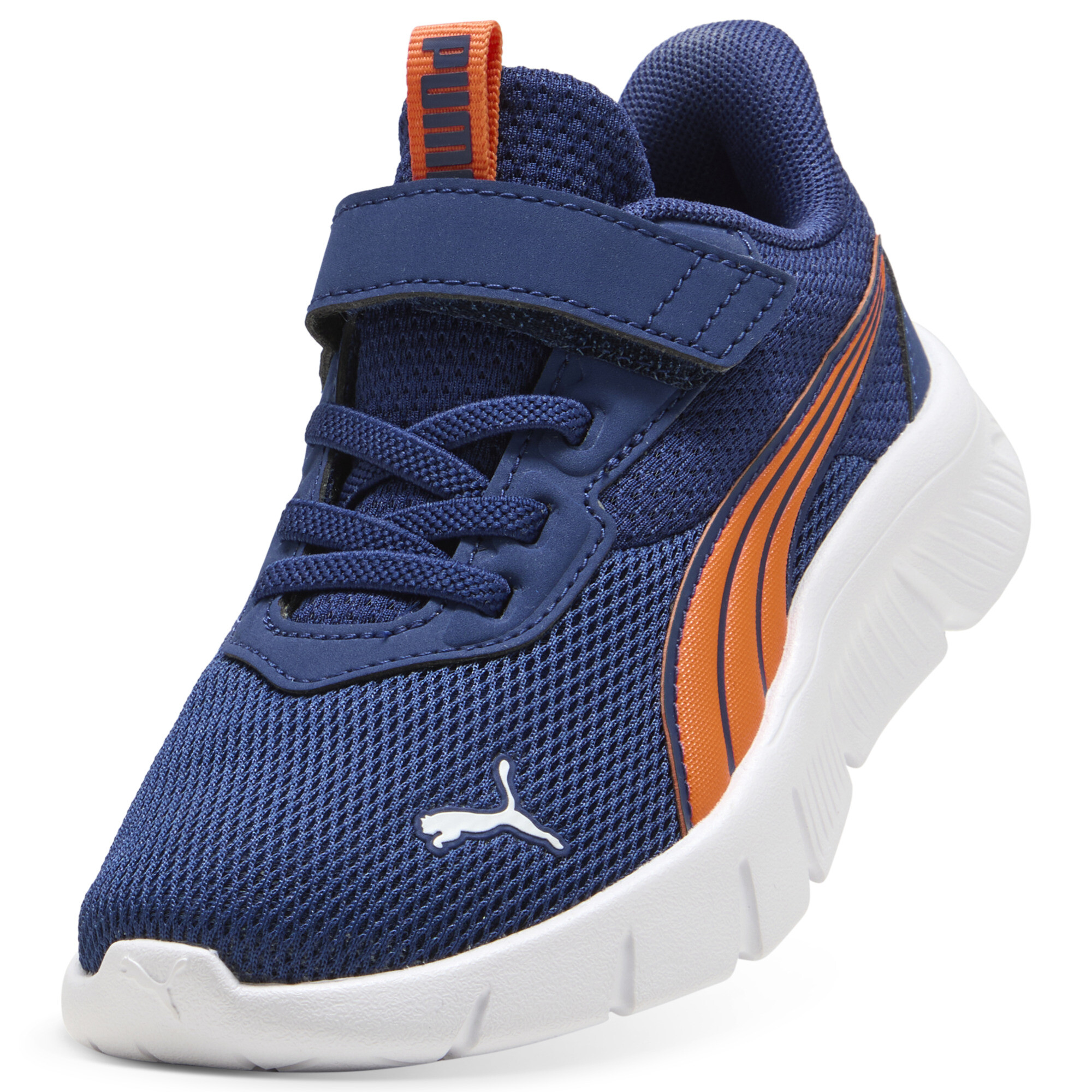 PUMA FlexFocus Modern hardloopschoenen, Blauw/Wit/Oranje, Maat 28 thumbnail 2