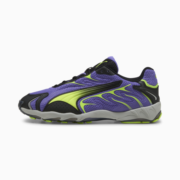 Inhale Sneakers Unisex, Dark Amethyst-Yellow Alert, large-ZAF
