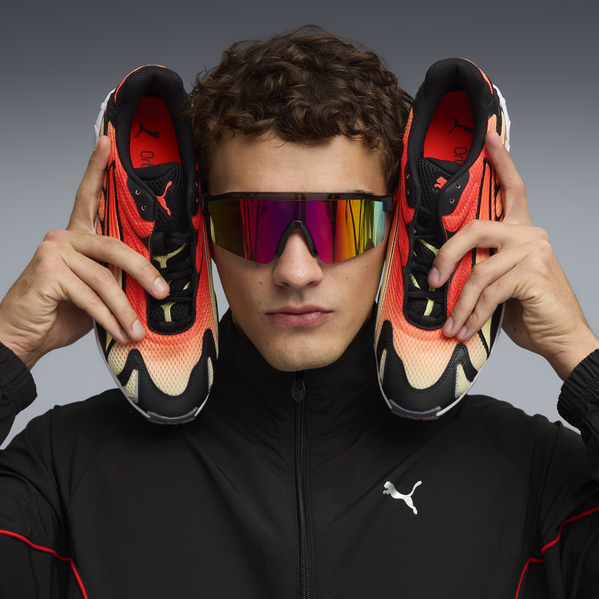 PUMA Inhale uniseks sneakers, Zwart/Rood, Maat 37,5 thumbnail 8