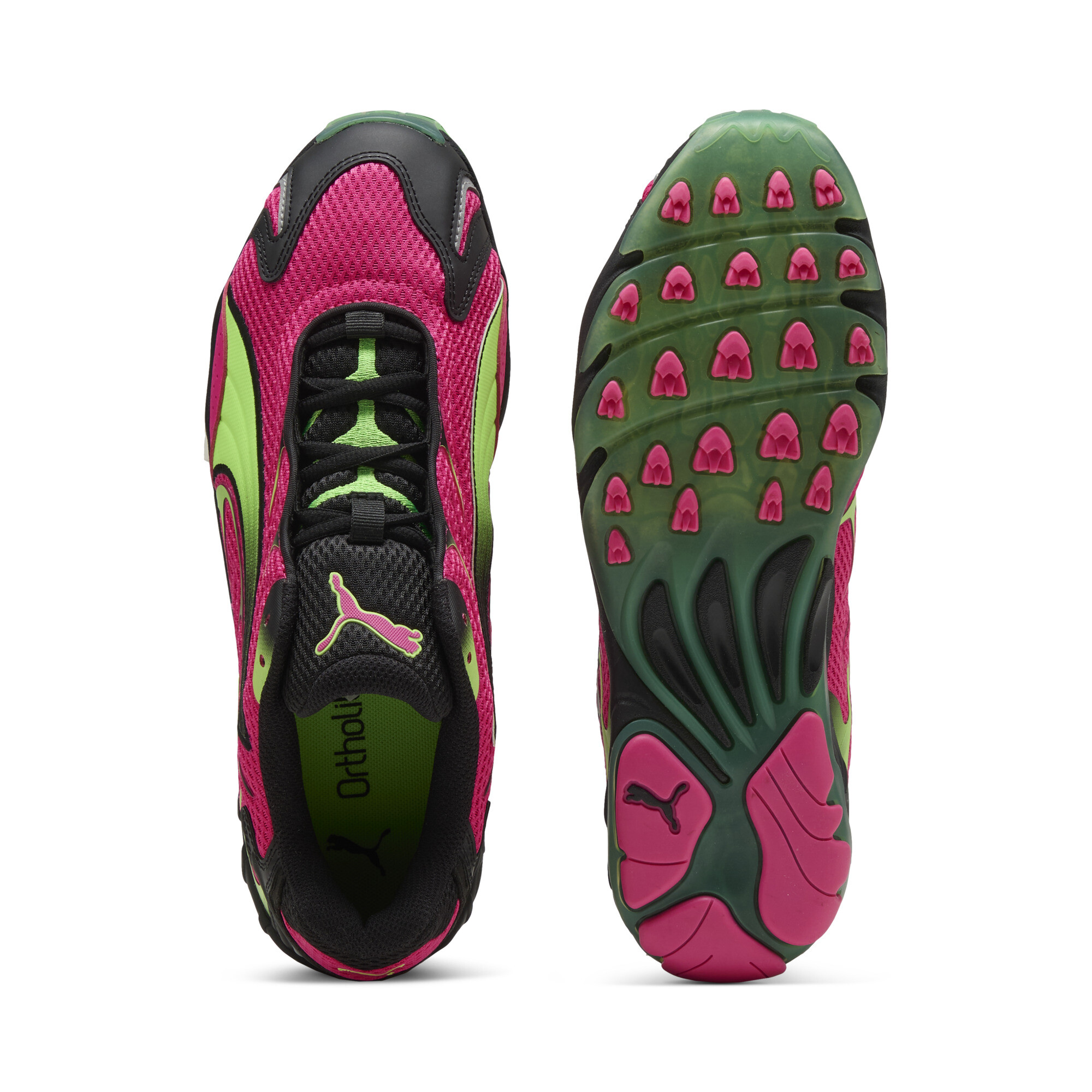 PUMA Inhale uniseks sneakers, Roze/Groen, Maat 38,5 thumbnail 4