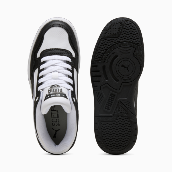 Rebound Retro Sneakers Youth, PUMA White-PUMA Black, large-ZAF