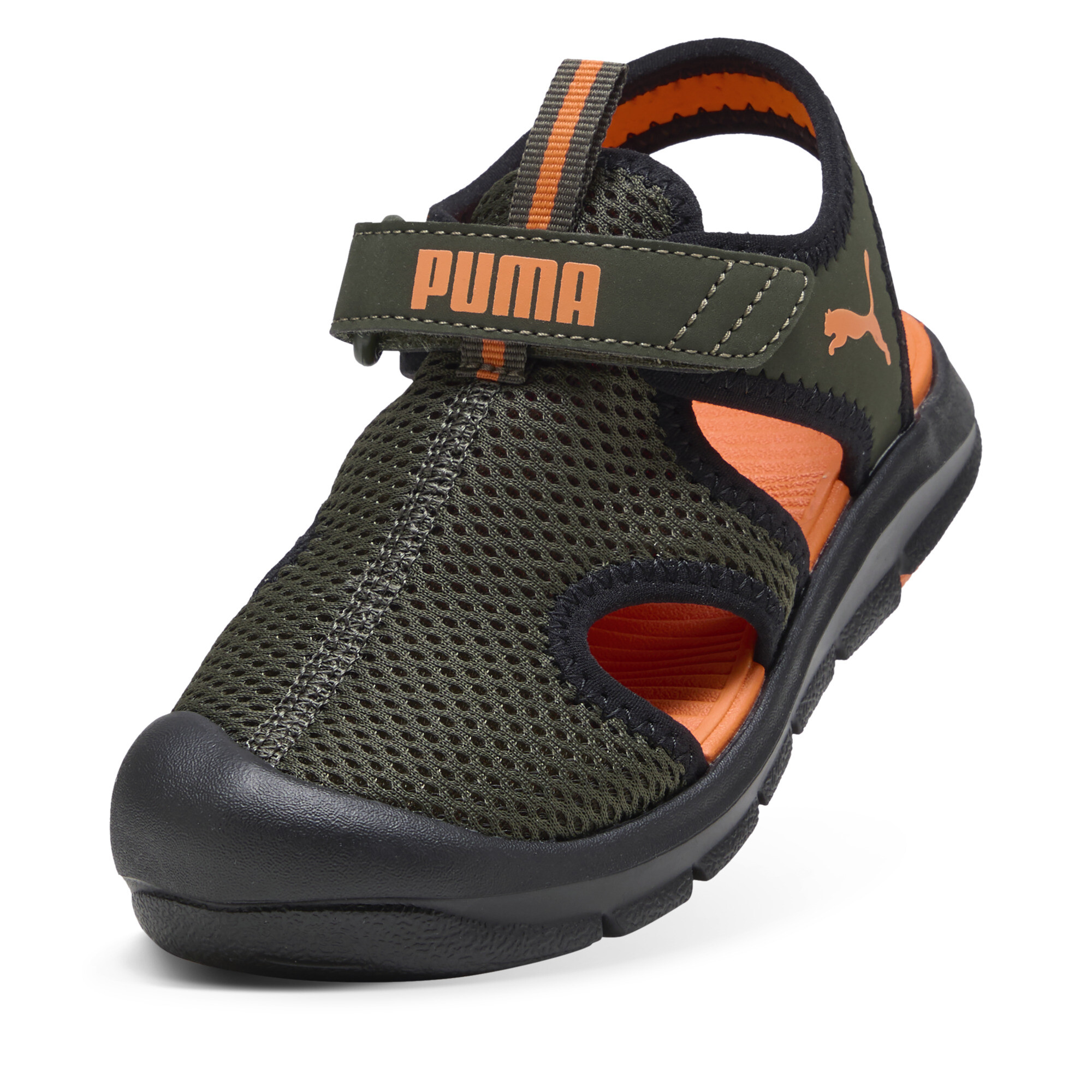 Fun Racer Mesh sandalen, Zwart/Oranje, Maat 32 | PUMA