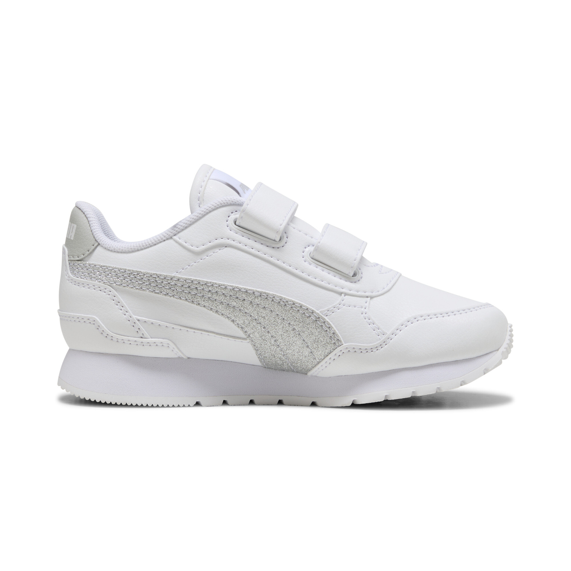 PUMA ST Runner v4 Glitter sneakers voor Dames, Grijs/Wit/Zilver, Maat 30 thumbnail 3
