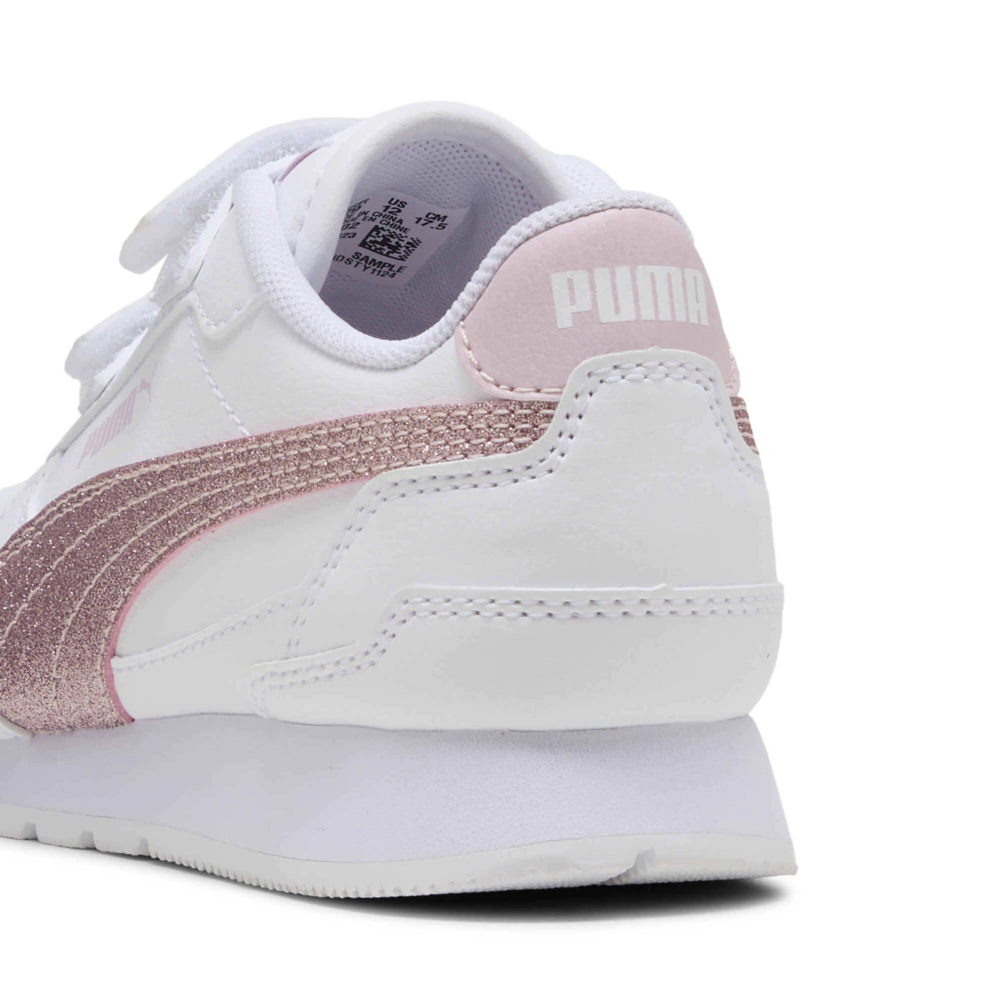 PUMA ST Runner v4 Glitter sneakers voor Dames, Roze/Wit, Maat 29 thumbnail 5