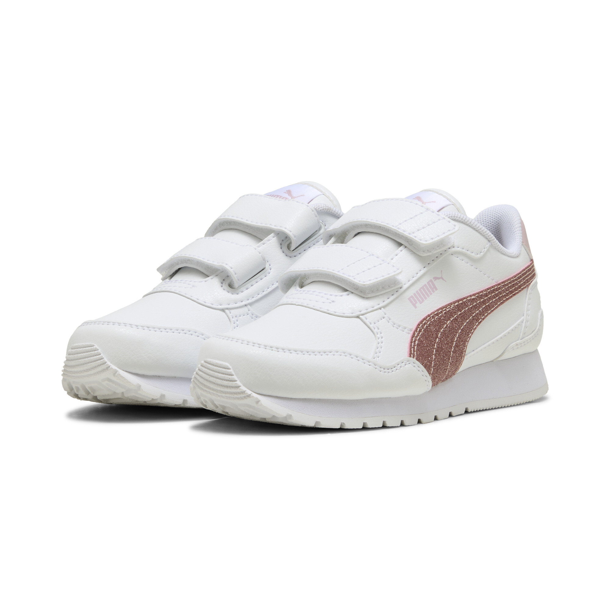 PUMA ST Runner v4 Glitter sneakers voor Dames, Roze/Wit, Maat 29 thumbnail 6