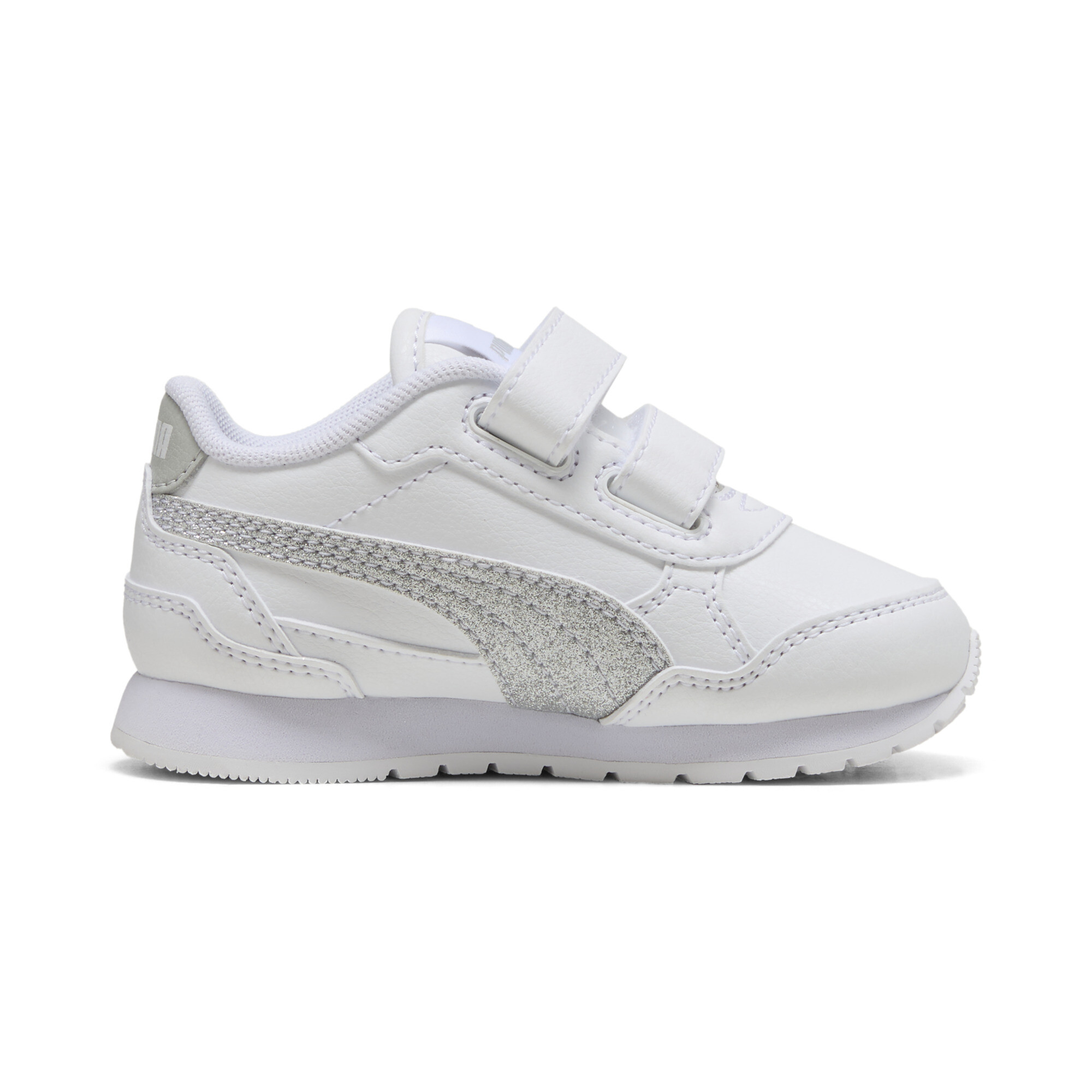PUMA ST Runner v4 Glitter sneakers voor Dames, Grijs/Wit/Zilver, Maat 21 thumbnail 3