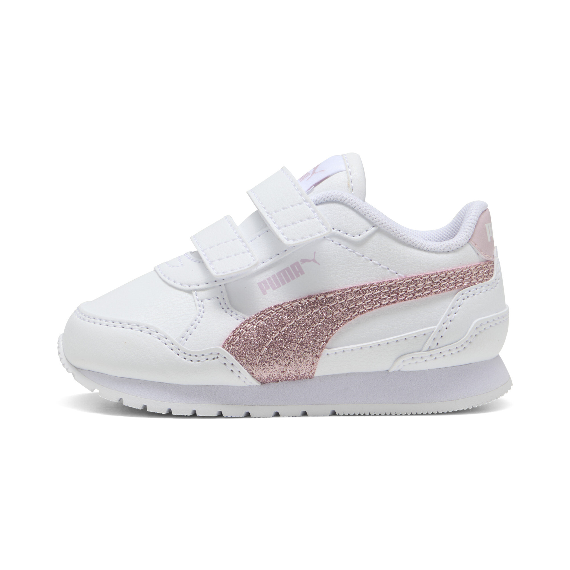 PUMA ST Runner V4 Glitter Toddlers' Easy On Sneakers in White, Size 5