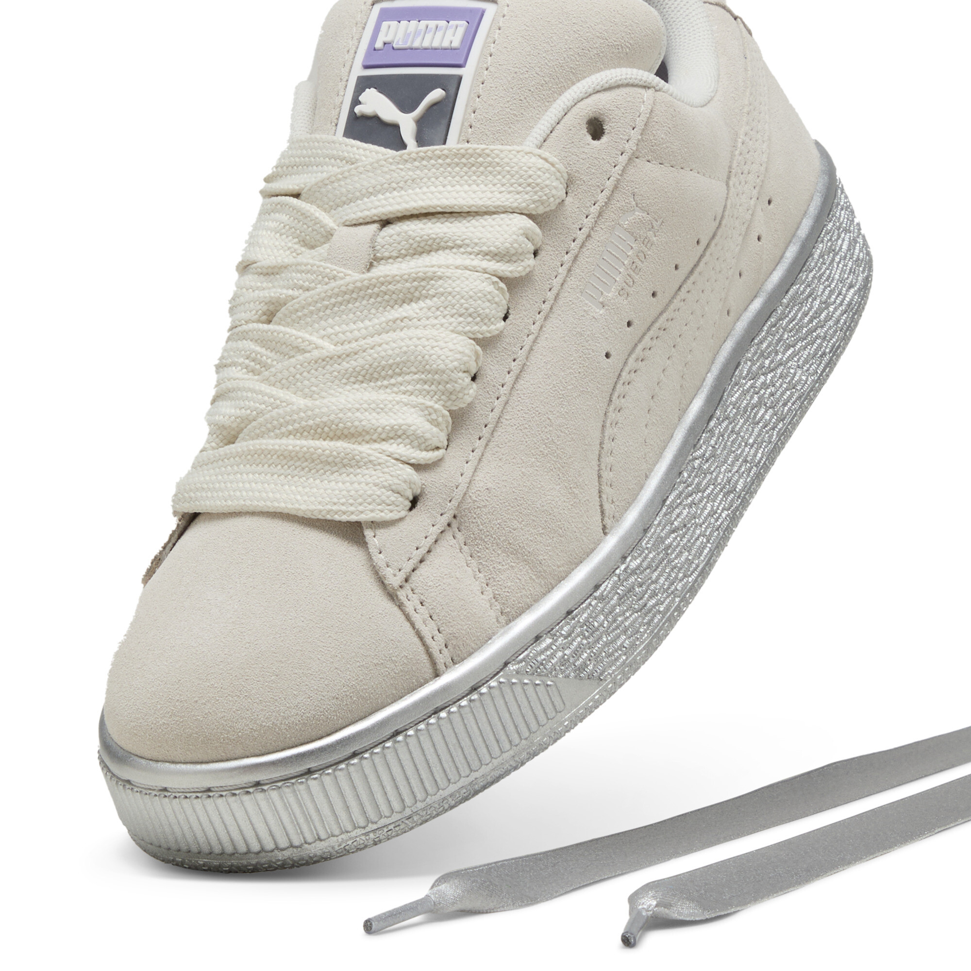 Women's Puma Suede XL Galactic Sneakers, Gray, Size 37, Shoes