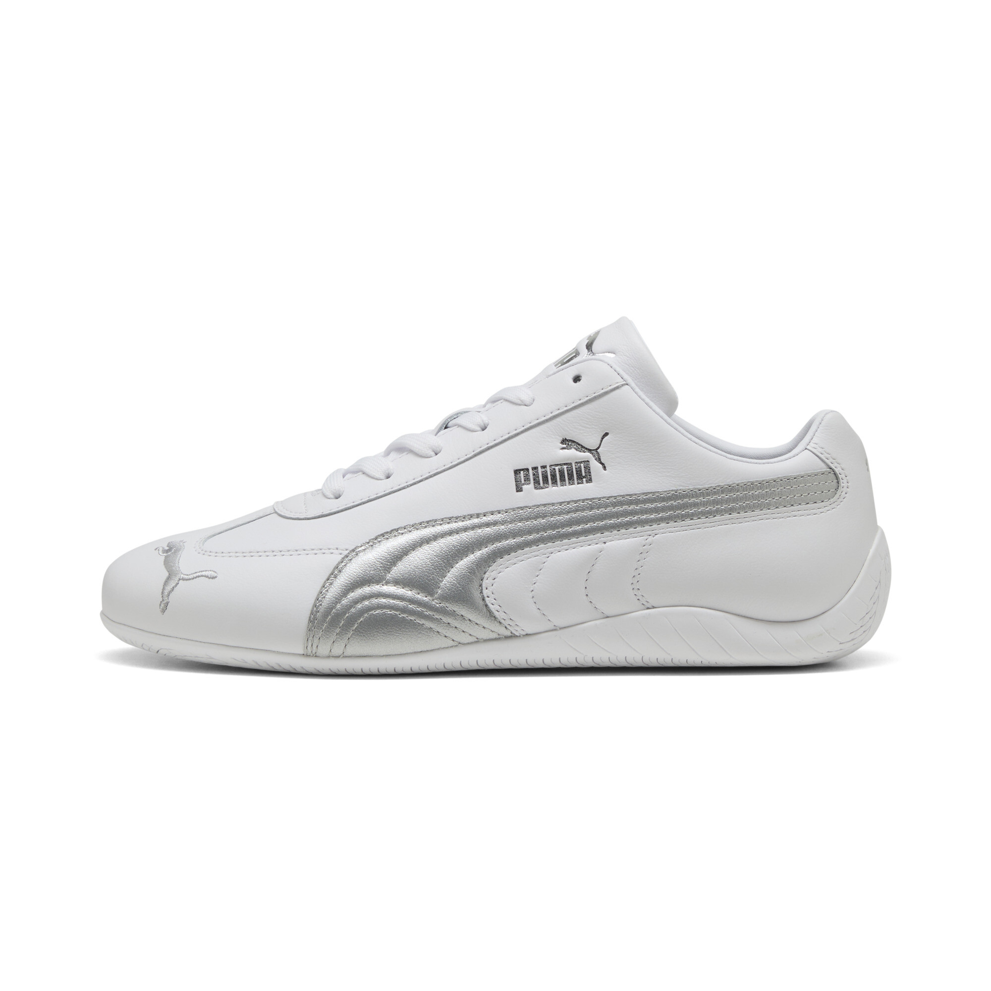 Puma Speedcat Leather Sneakers Unisex Schuhe | Mit Plain | White/Silver | Größe: 42