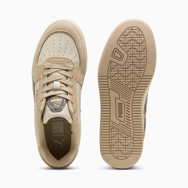 Zapatillas PUMA Caven 2.0 Snake Chic para mujer, Light Sand-Alpine Snow-Gold, large-ARG