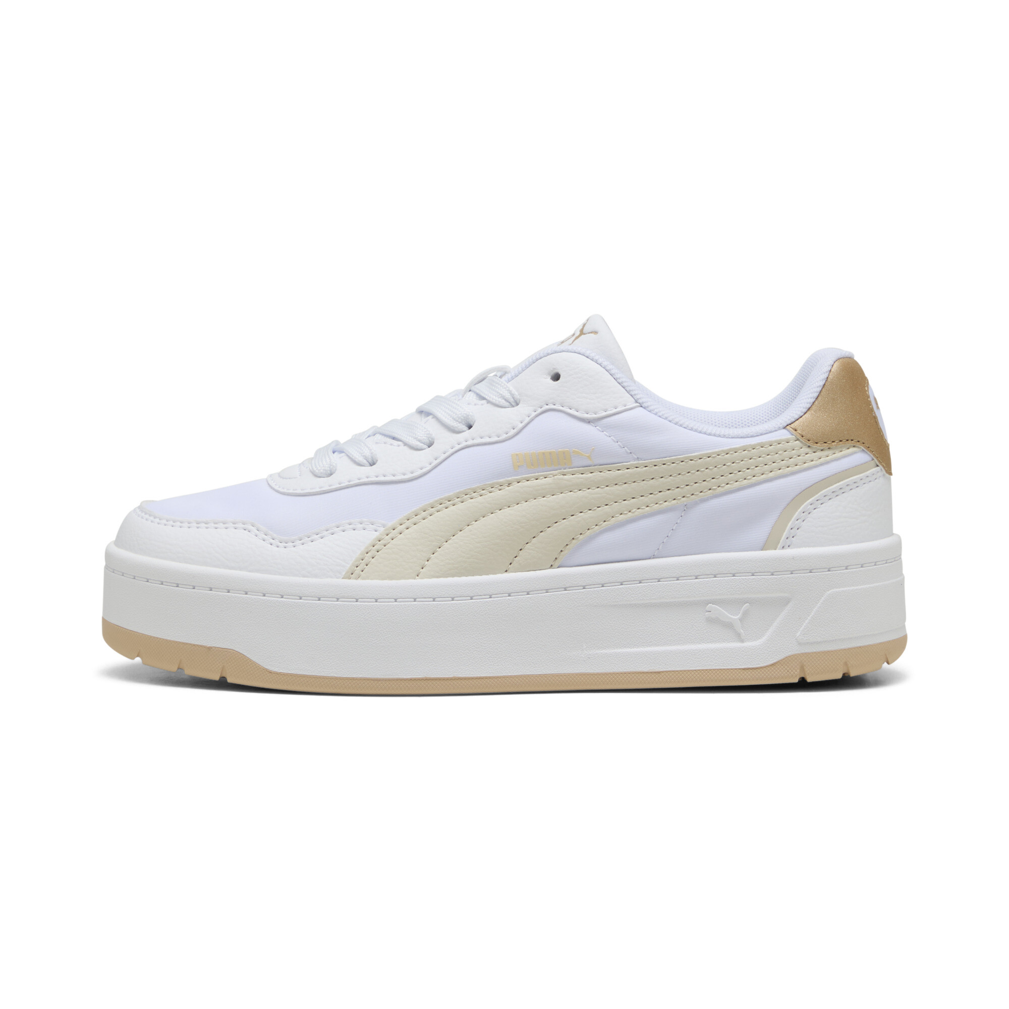 Puma Court Lally Skye Aqua Metallics Sneakers Damen Schuhe | White/Alpine Snow/Light Sand | Größe: 37