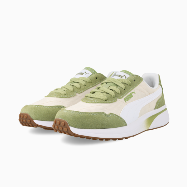 R78 GLANCE Women, Calming Green-Alpine Snow-PUMA White, large-ZAF