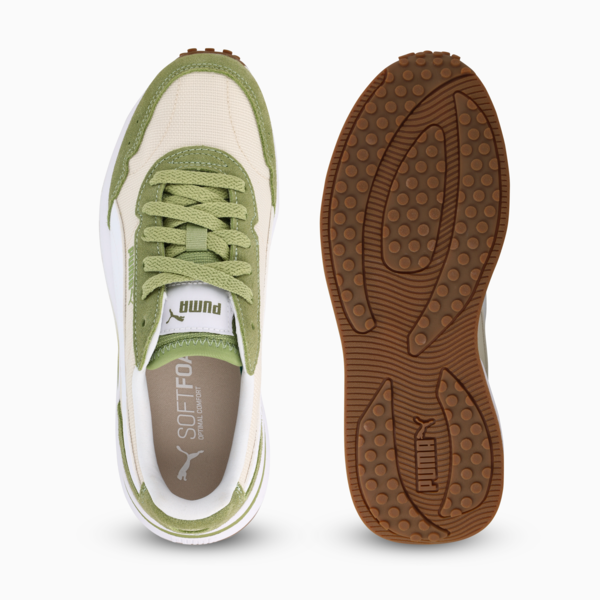 R78 GLANCE Women, Calming Green-Alpine Snow-PUMA White, large-ZAF