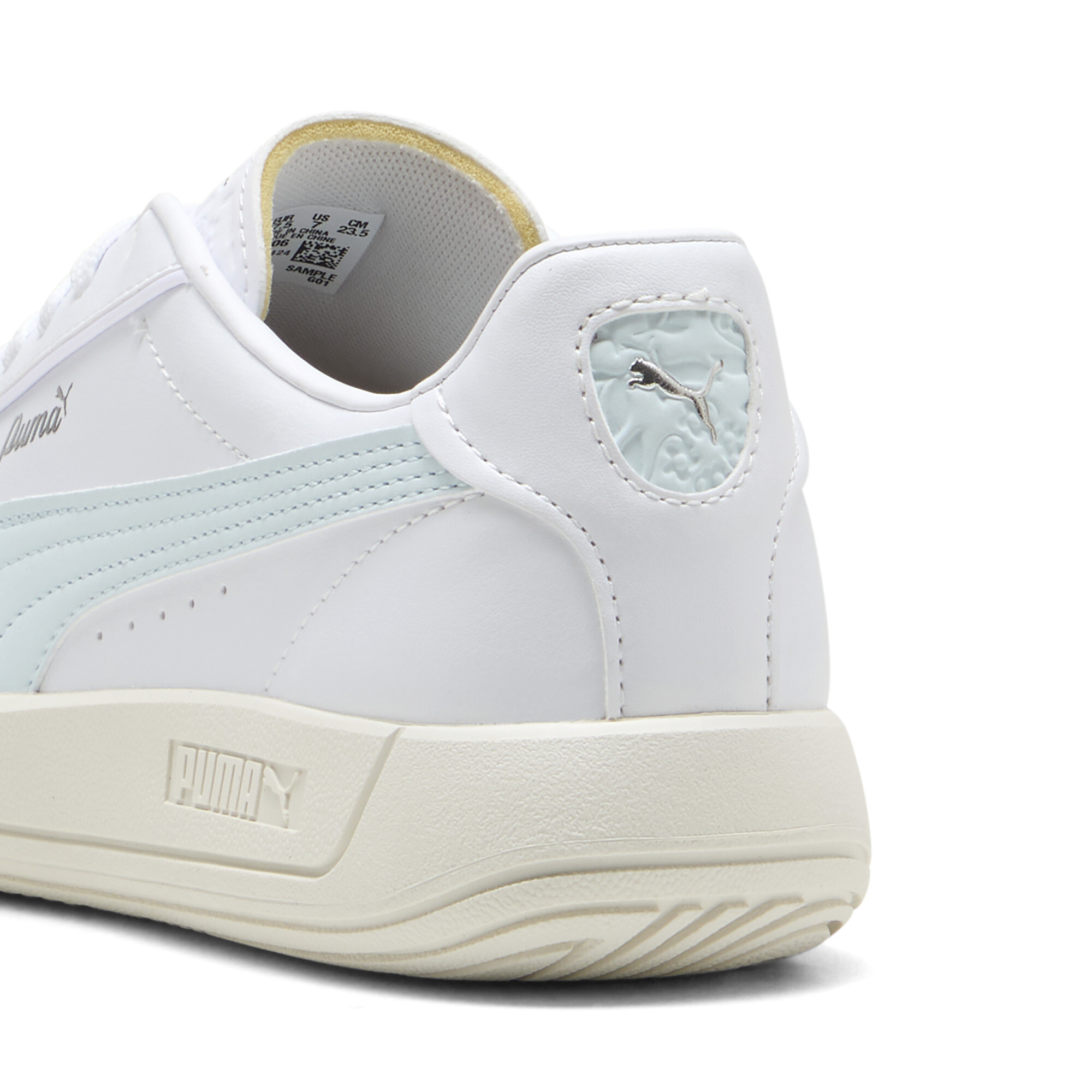PUMA Club Klassika SL sneakers voor Dames, Wit/Zilver, Maat 38,5 thumbnail 5