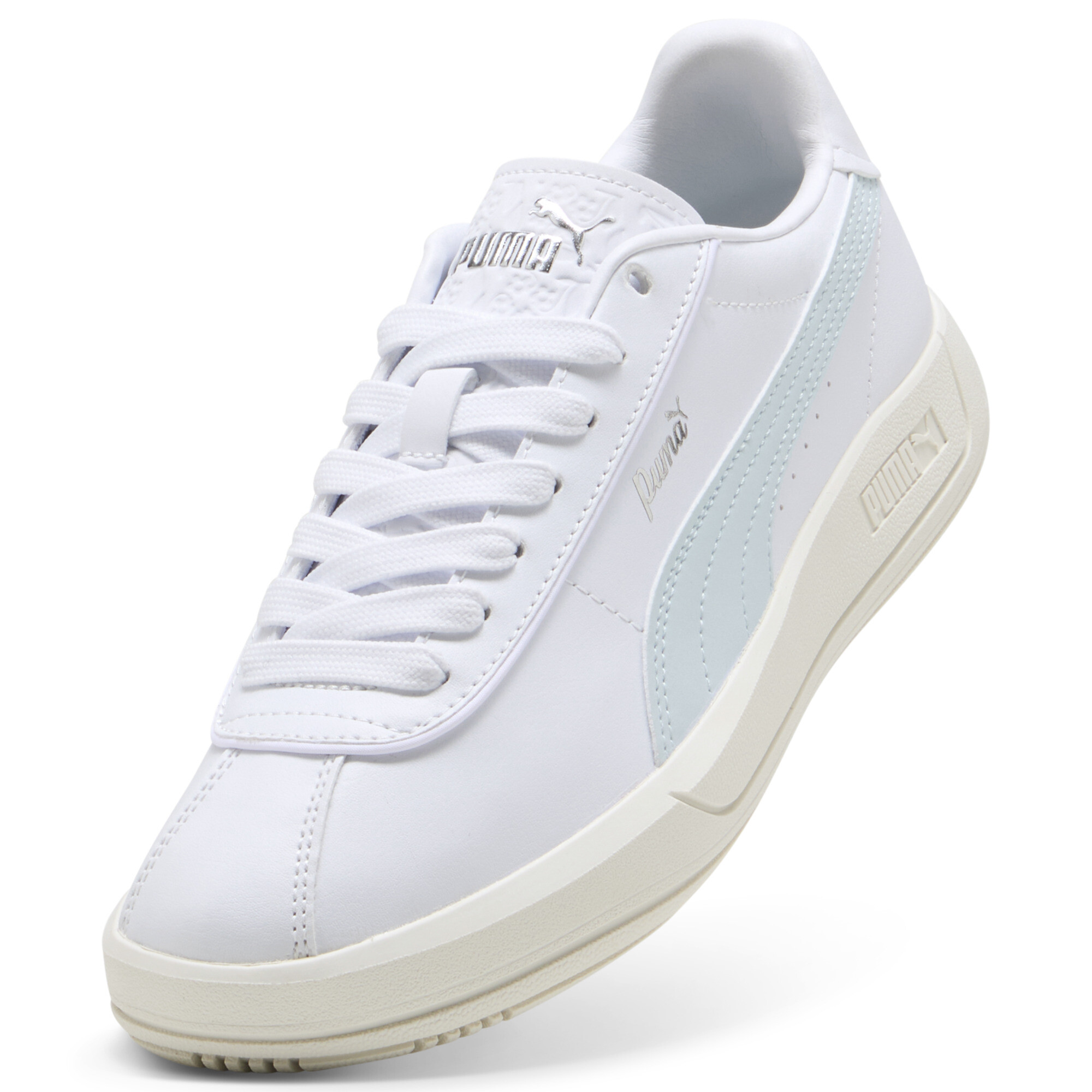 PUMA Club Klassika SL sneakers voor Dames, Wit/Zilver, Maat 38,5 thumbnail 2