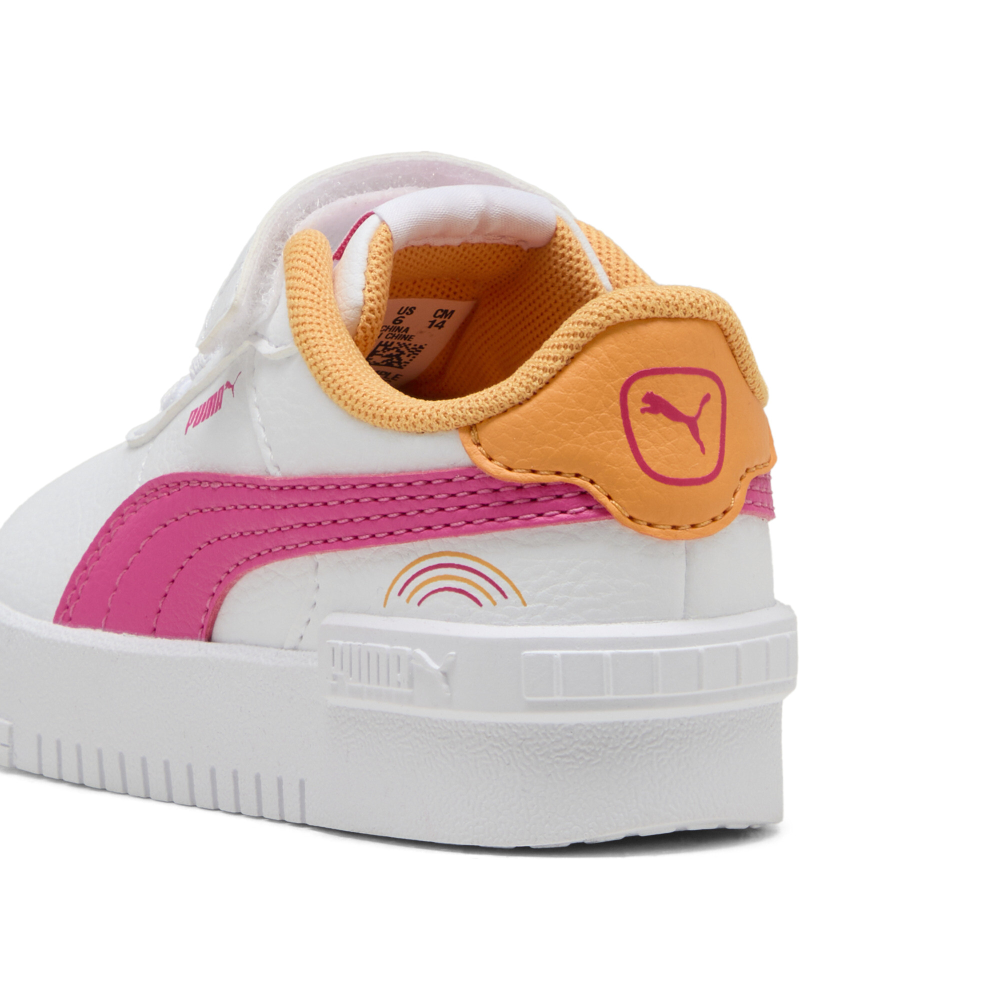 Women's Puma Jola Colorful Rainbow Sneakers Toddlers, White, Size 26, Shoes