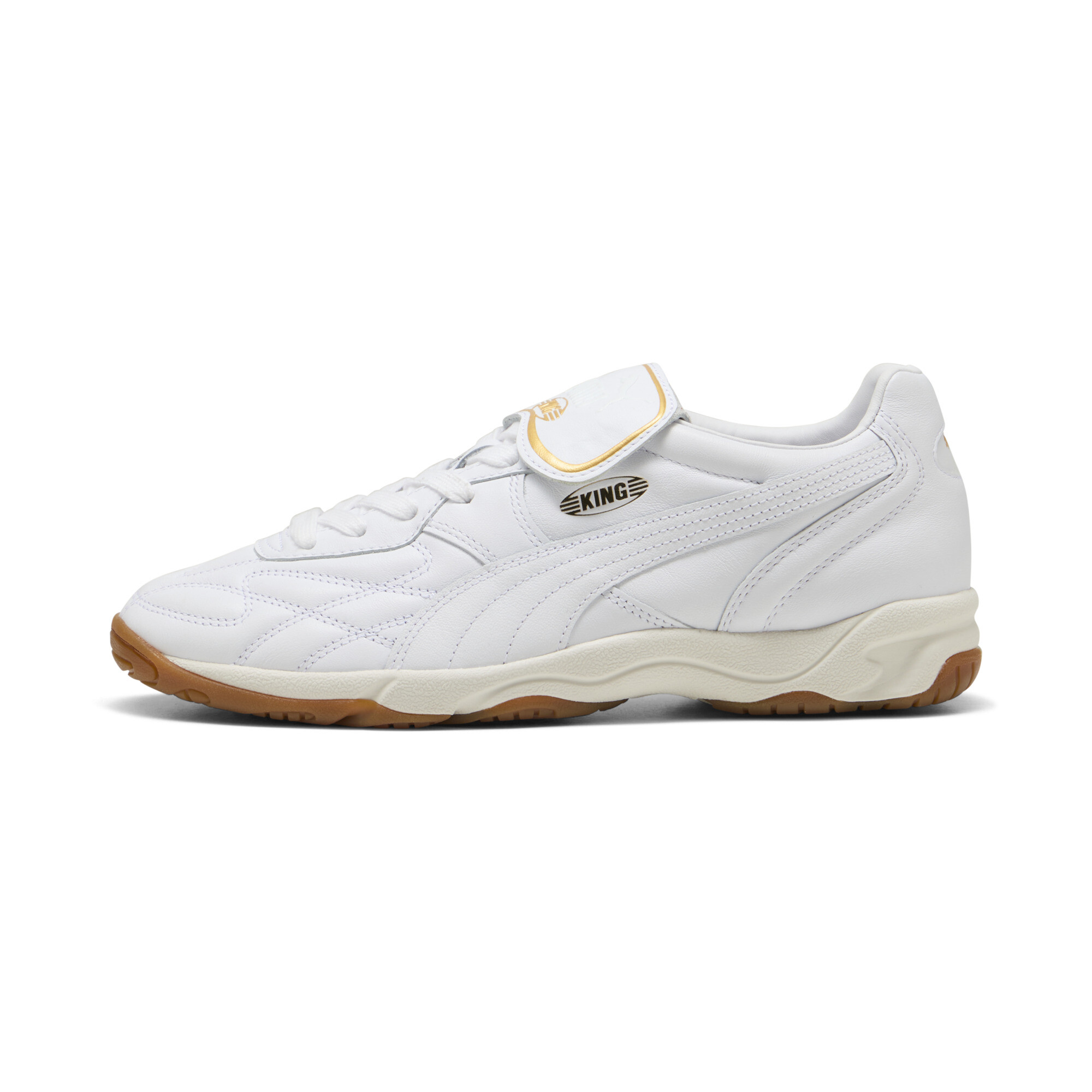 Puma King White Sneakers With Formstrip Logo Detail On The Side And Logo Patch On The Tongue In Leather U In White
