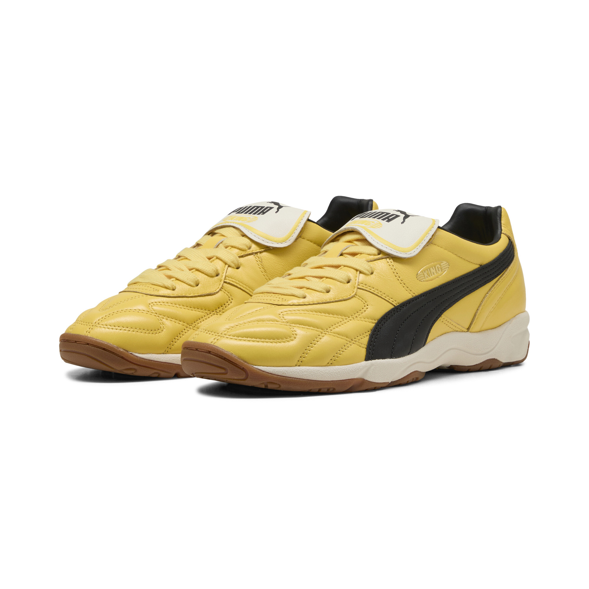 PUMA King Indoor sneakers unisex, Zwart/Geel, Maat 48 thumbnail 6
