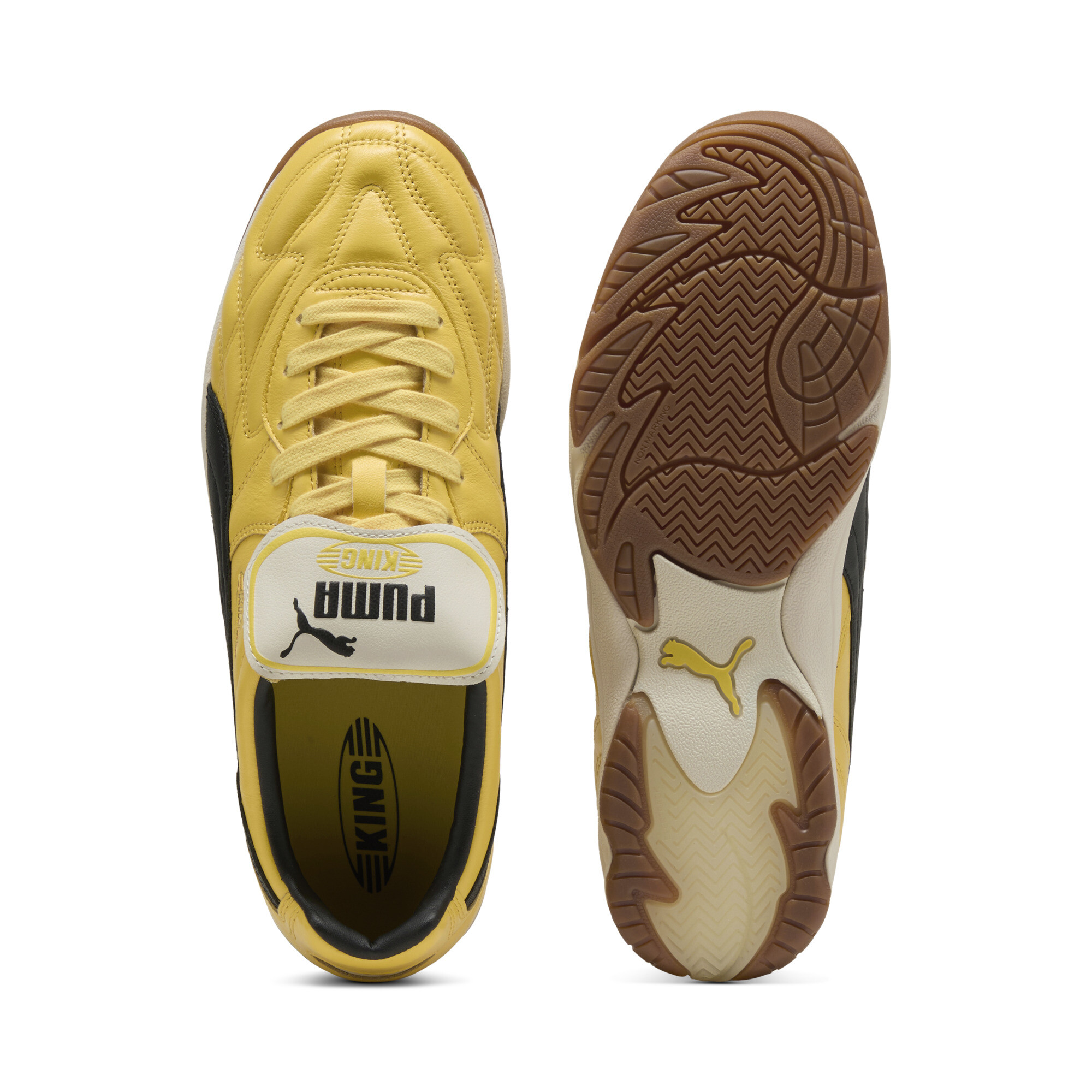 PUMA King Indoor sneakers unisex, Zwart/Geel, Maat 48 thumbnail 4