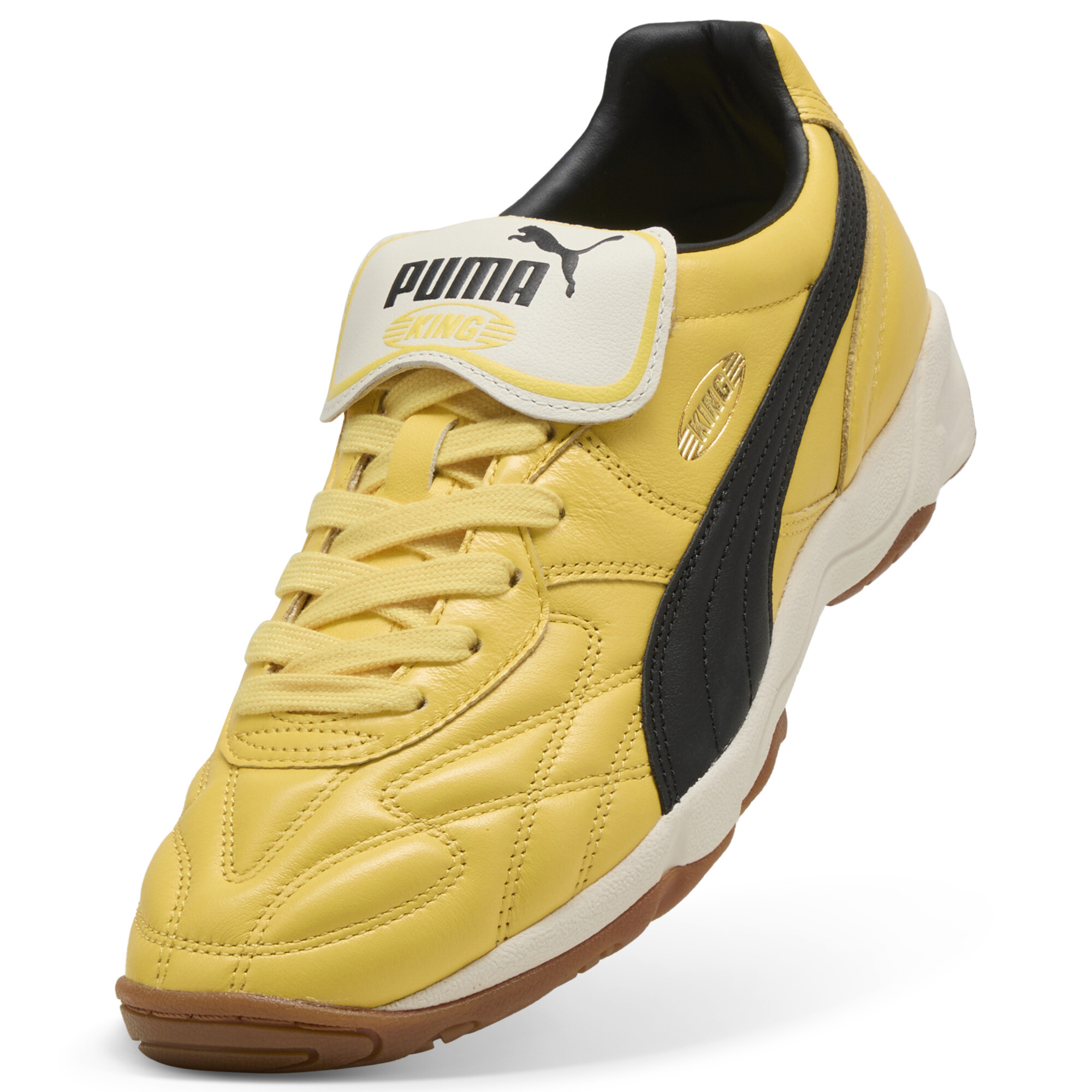 PUMA King Indoor sneakers unisex, Zwart/Geel, Maat 48 thumbnail 2
