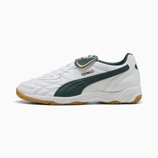 King Indoor Sneakers Unisex, PUMA White-Green Terrain, large-ZAF