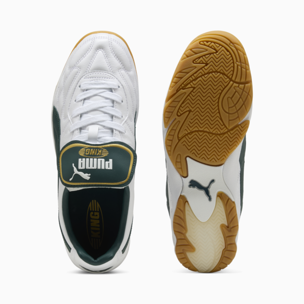King Indoor Sneakers Unisex, PUMA White-Green Terrain, large-ZAF