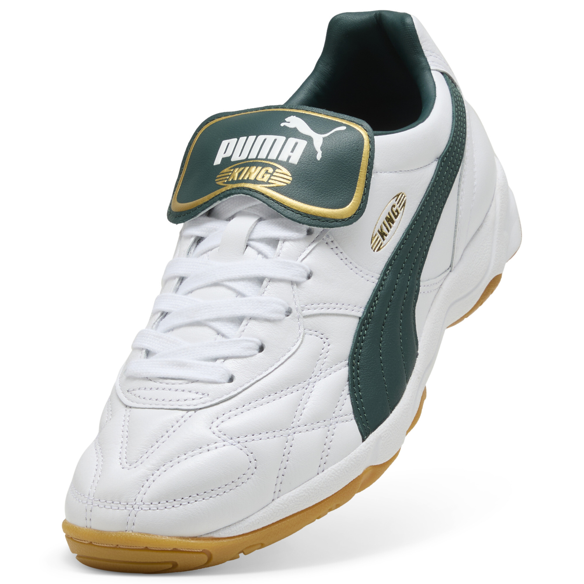PUMA King Indoor sneakers unisex, Groen/Wit, Maat 39 thumbnail 2
