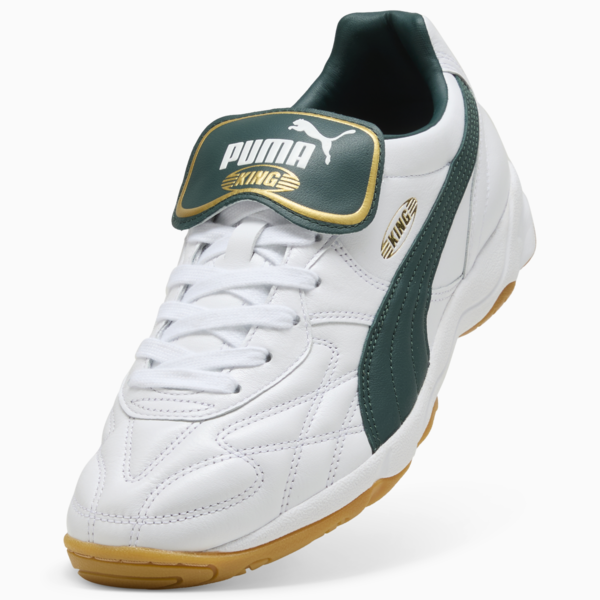 King Indoor Sneakers Unisex, PUMA White-Green Terrain, large-ZAF