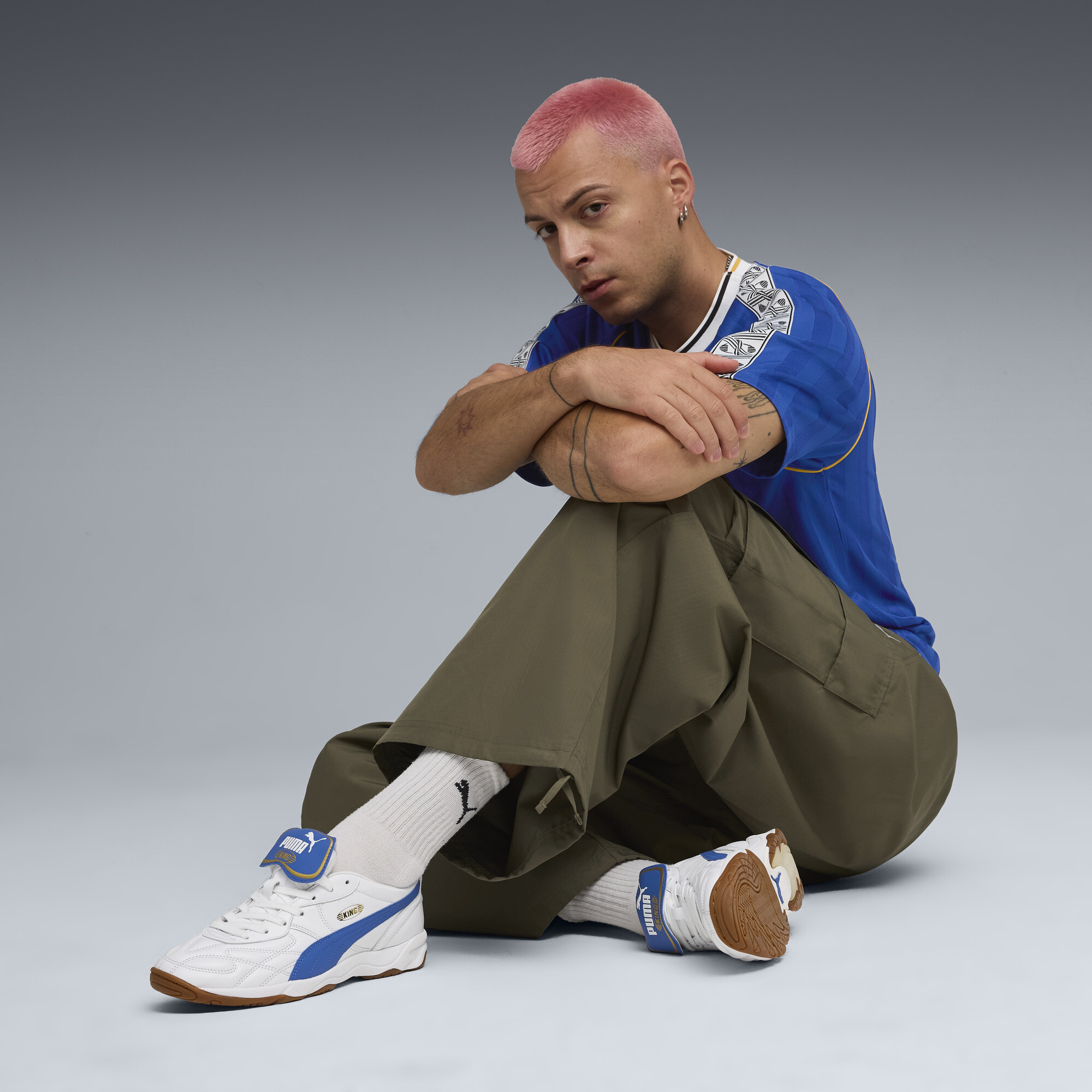 PUMA King Indoor sneakers unisex, Blauw/Wit, Maat 36 thumbnail 9