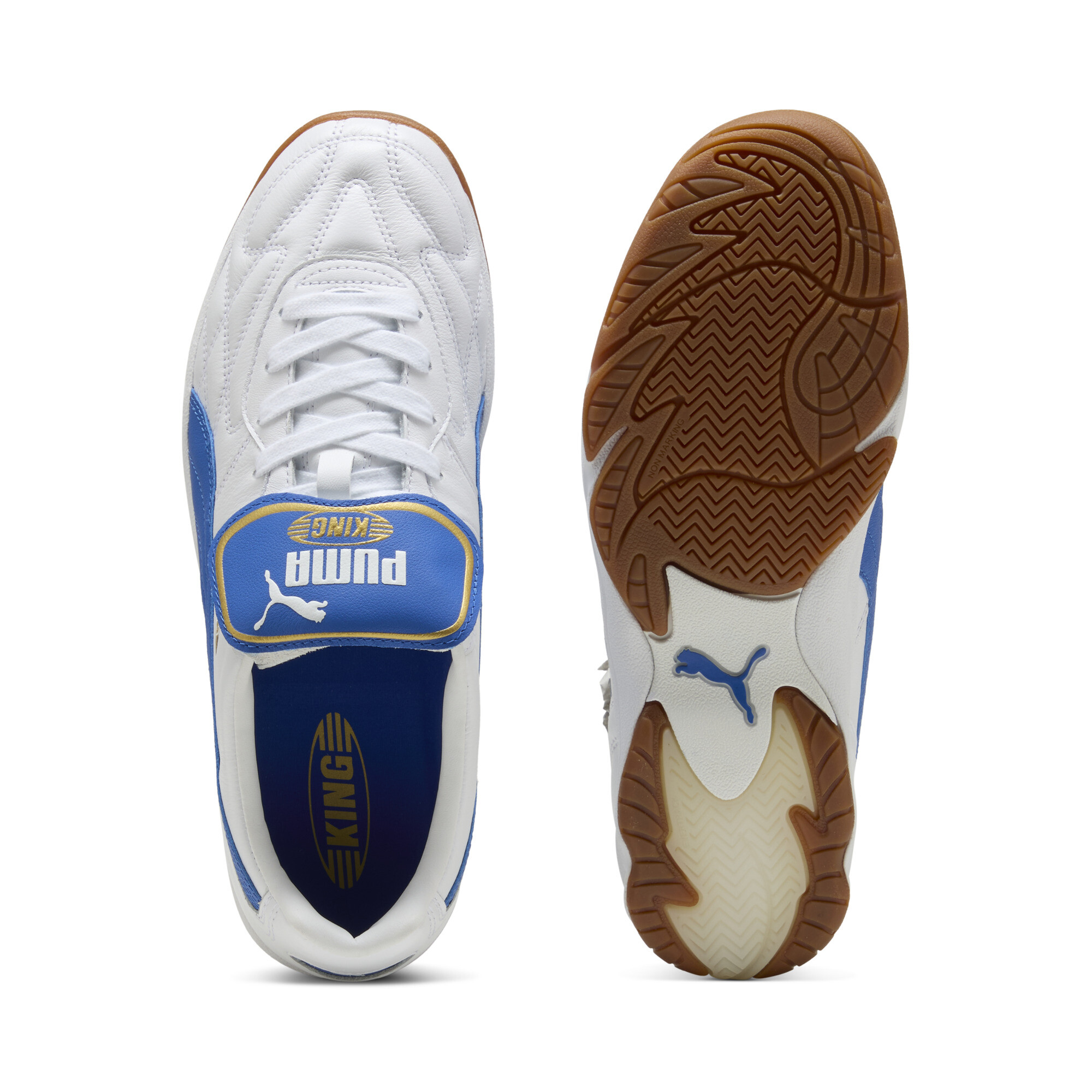 PUMA King Indoor sneakers unisex, Blauw/Wit, Maat 36 thumbnail 4