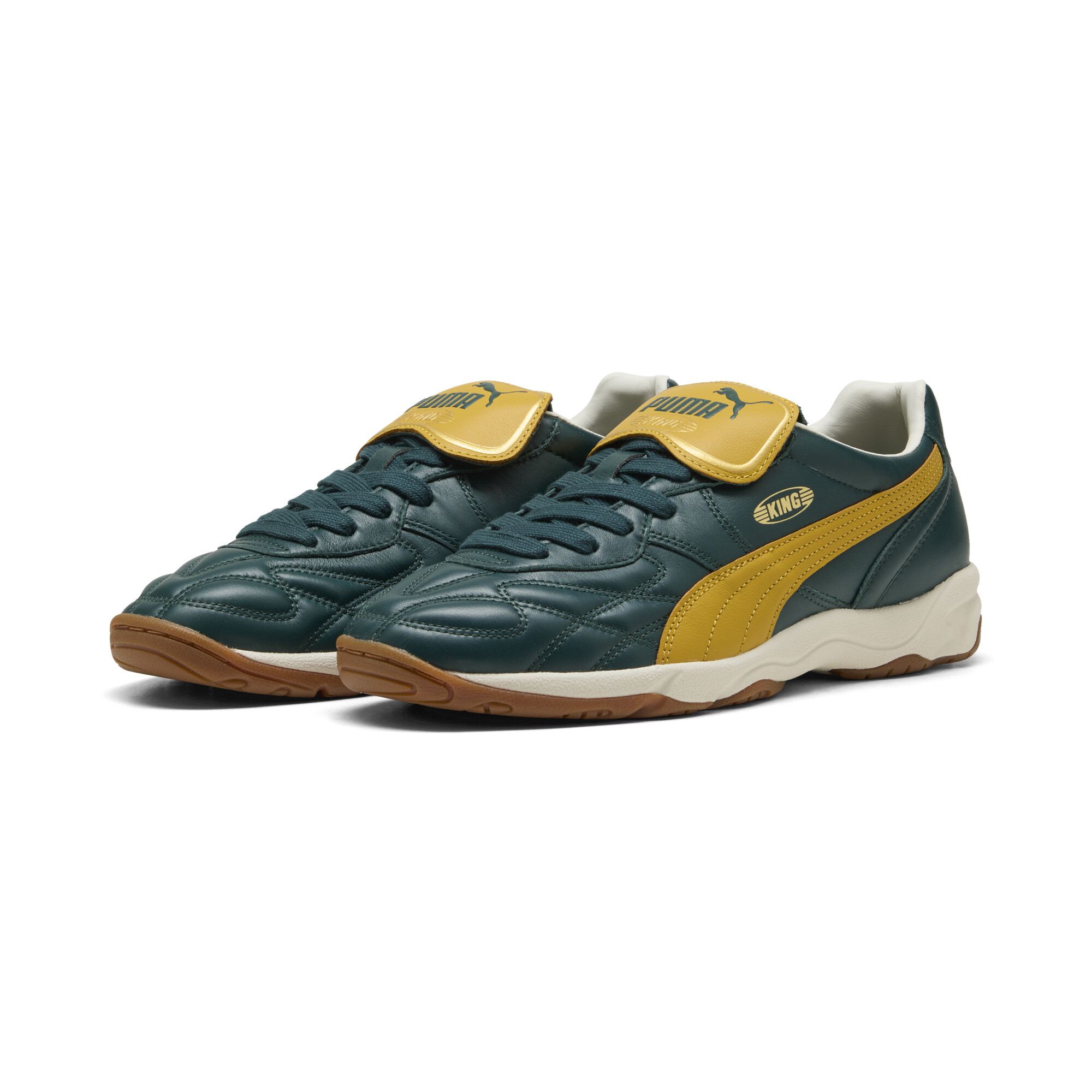 PUMA King Indoor sneakers unisex, Groen/Goud, Maat 39 thumbnail 6