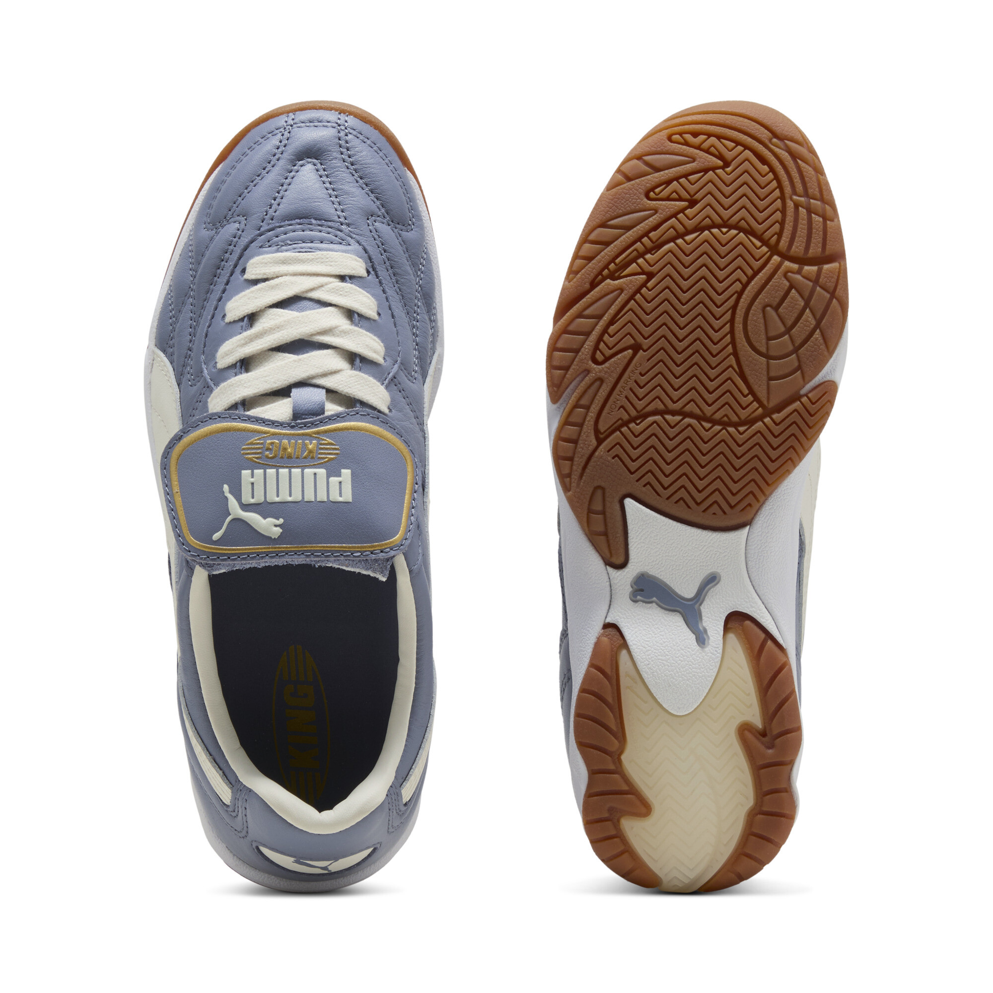 PUMA King Indoor sneakers unisex, Grijs/Wit, Maat 38,5 thumbnail 4