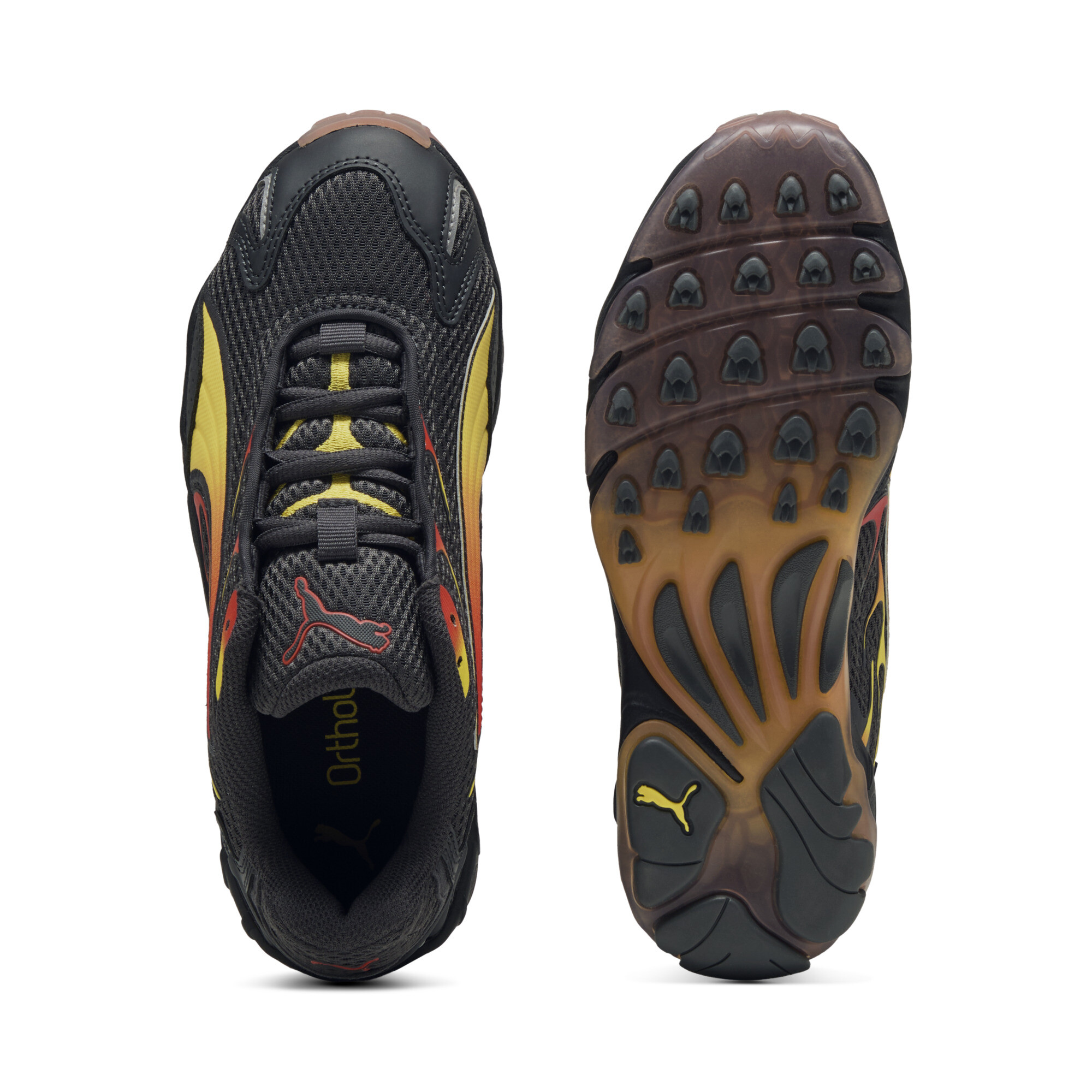 PUMA Inhale sneakers, Grijs/Geel, Maat 35,5 thumbnail 4