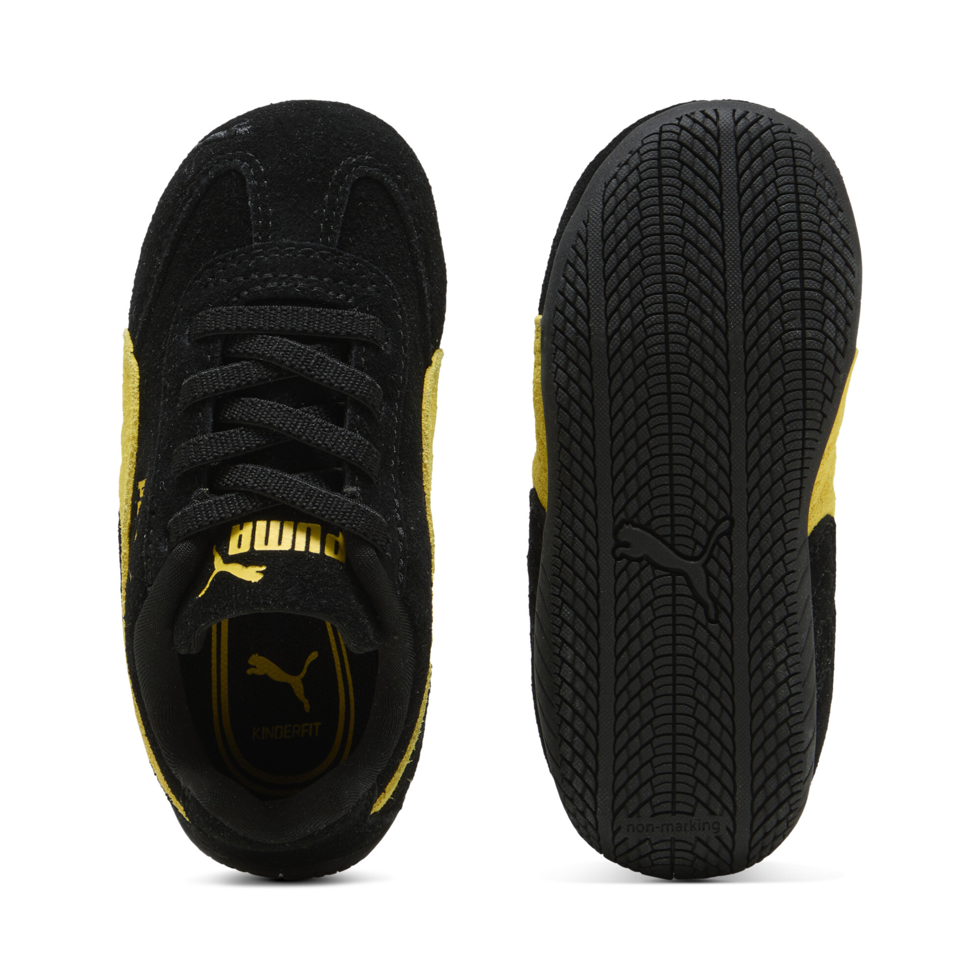 PUMA Speedcat sneakers, Zwart/Geel, Maat 24 thumbnail 4