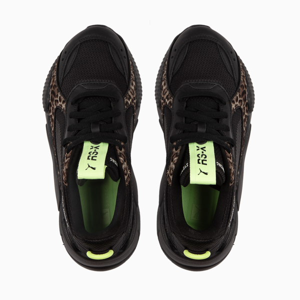 Zapatillas RS-X Animal Print para mujer, PUMA Black-PUMA Black-Fizzy Apple, large-ARG