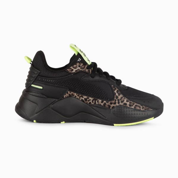 Zapatillas RS-X Animal Print para mujer, PUMA Black-PUMA Black-Fizzy Apple, large-ARG