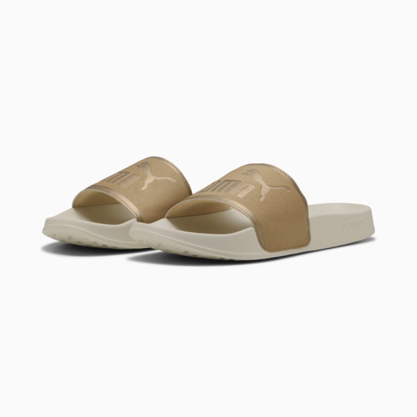 Leadcat 2.0 Aqua Metallics Slides Women, Alpine Snow-PUMA Gold-Light Sand, large-MEX