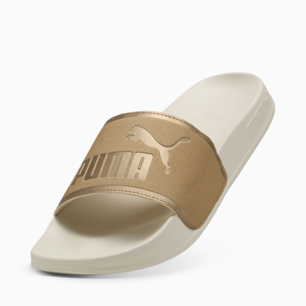 Leadcat 2.0 Aqua Metallics Slides Women, Alpine Snow-PUMA Gold-Light Sand, large-MEX