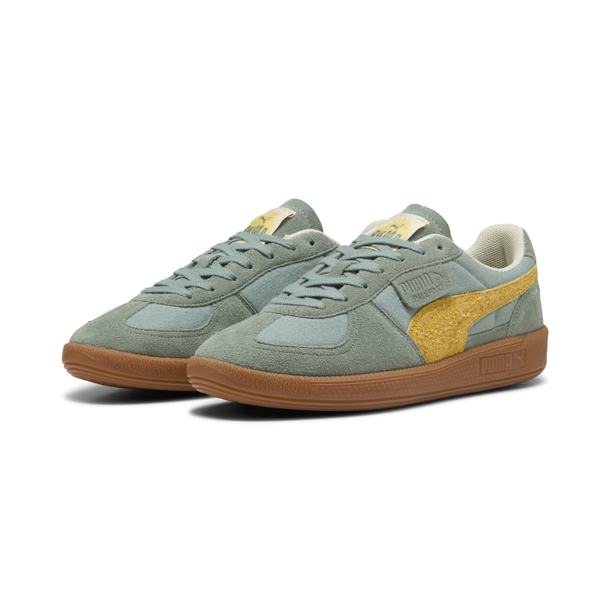 Puma Palermo Weathered Sneakers, Green, Size 43, Shoes