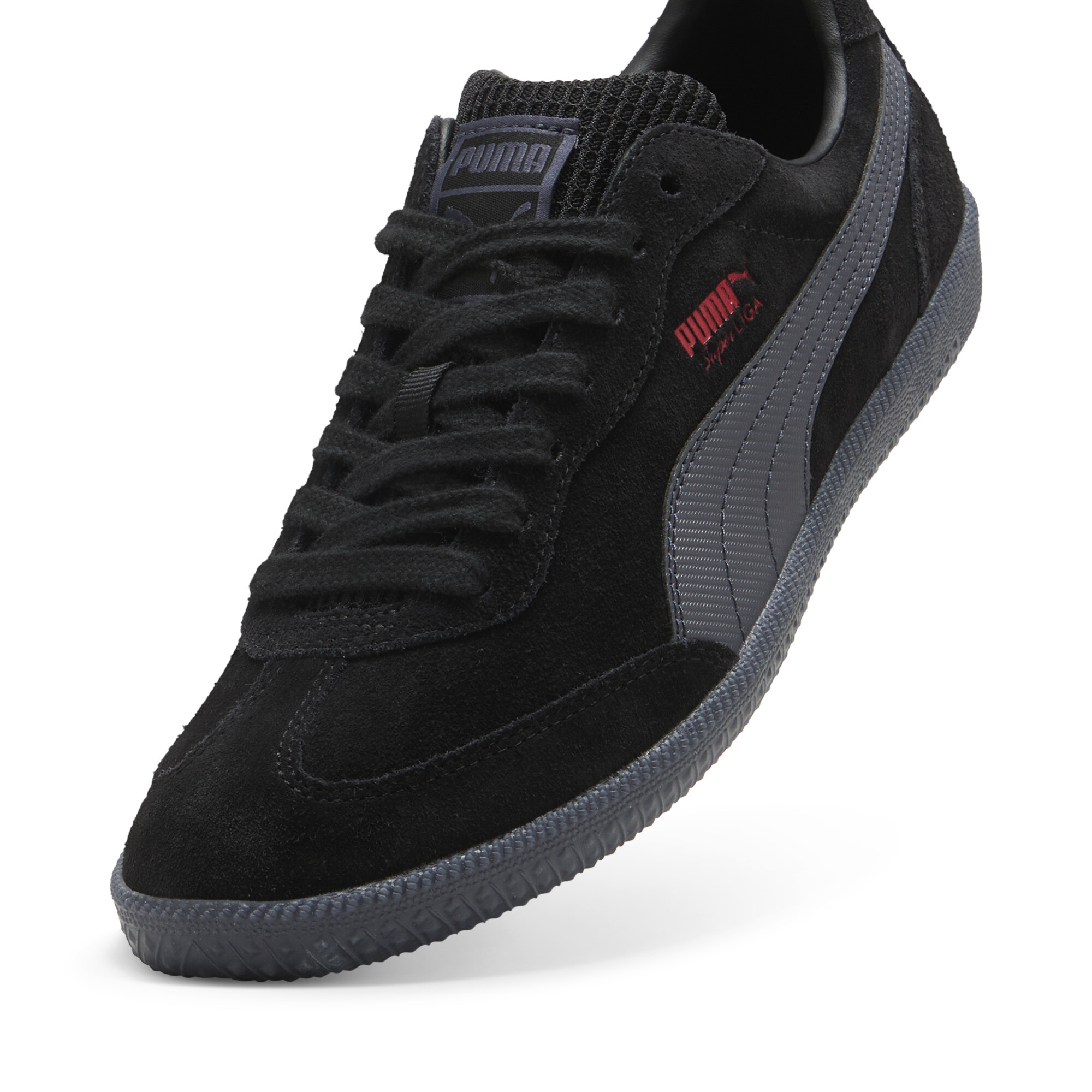 SuperLiga OG Retro Kuro unisex sneakers, Zwart/Grijs/Rood, Maat 44 | PUMA