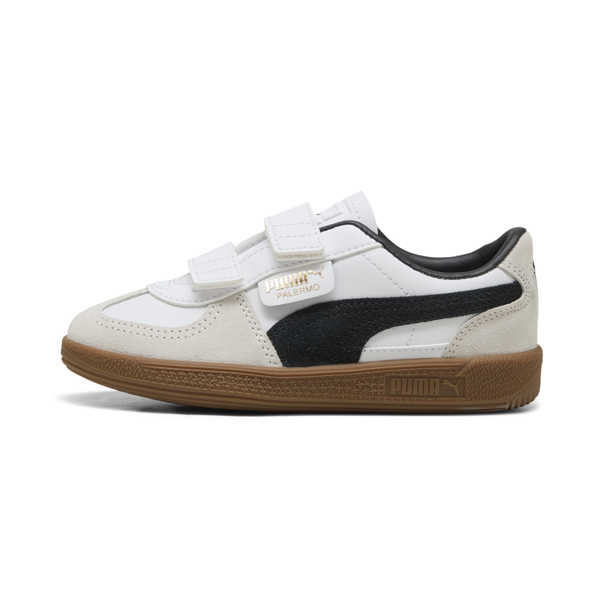 PUMA Palermo Elevata Leather Little Kids' Easy On Sneakers in White, Size 2.5