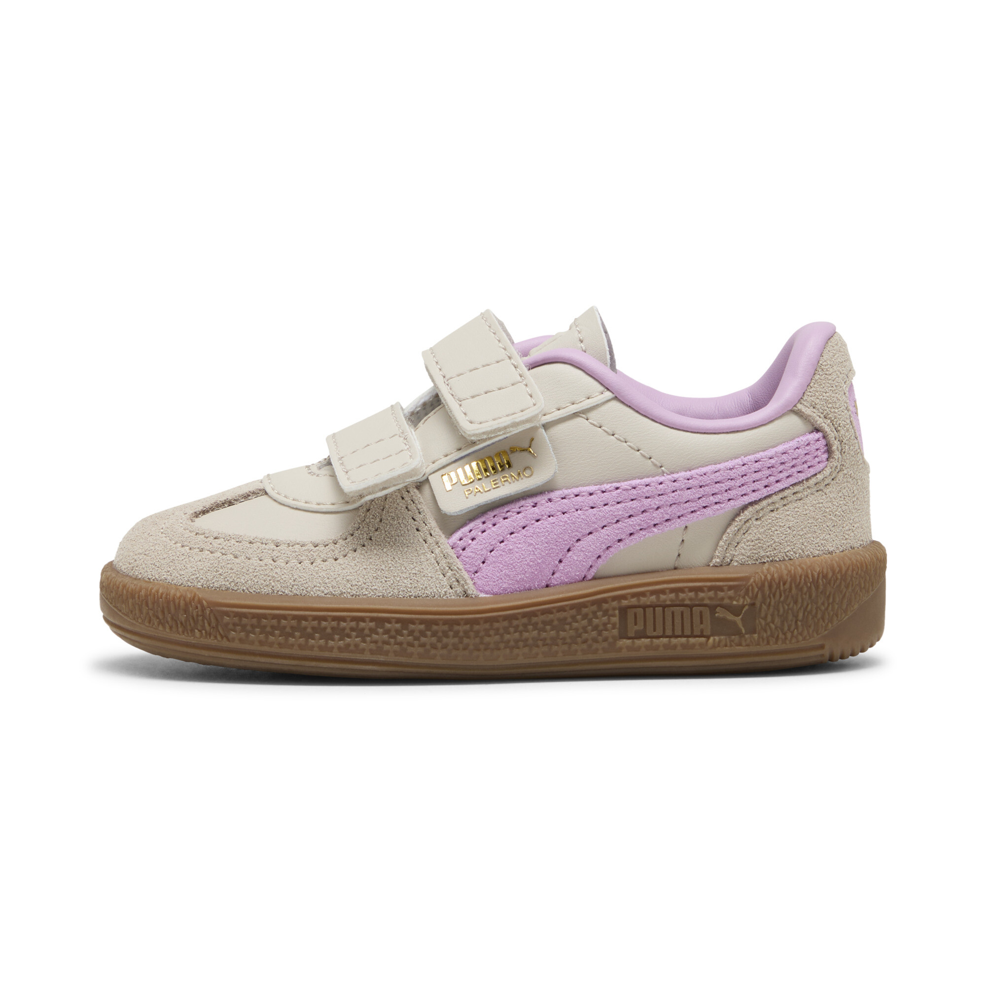 PUMA Palermo Leather Toddlers' Easy On Sneakers in Beige, Size 8