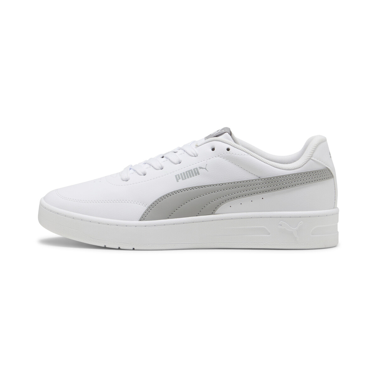 Court Classic Clean Sneakers Unisex in White/Gray Echo by PUMA, UK 7