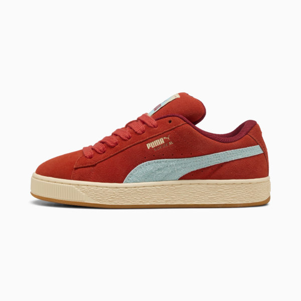 Suede XL Weathered Sneakers, Red Fire-Creamy Vanilla, large-ZAF
