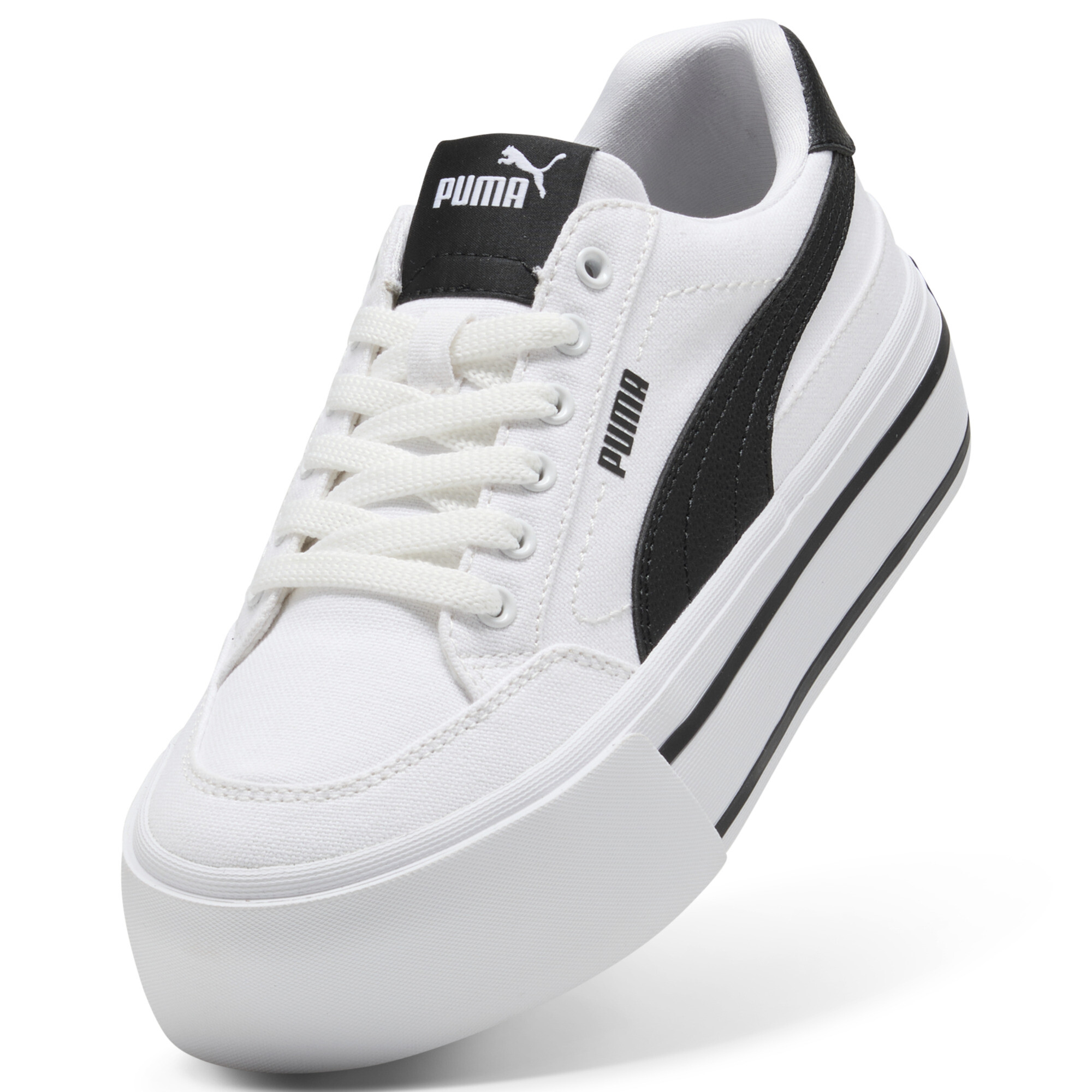 PUMA Court Classic Vulc sneakers voor Dames, Zwart/Wit, Maat 41 thumbnail 2
