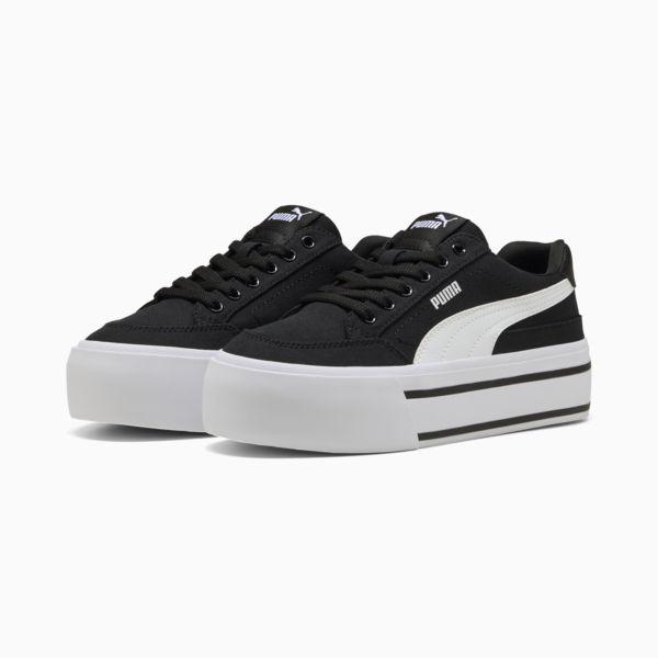 Zapatillas Court Classic Vulc Platform para mujer, PUMA Black-PUMA White, large-ARG