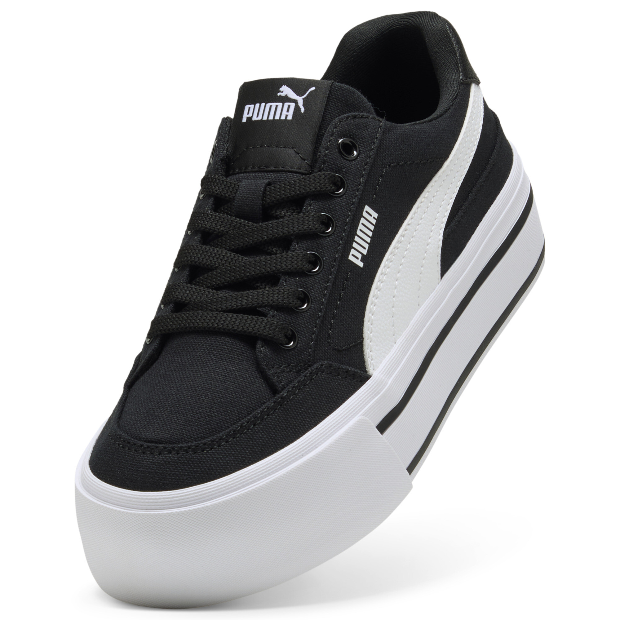 PUMA Court Classic Vulc sneakers voor Dames, Zwart/Wit, Maat 42,5 thumbnail 2