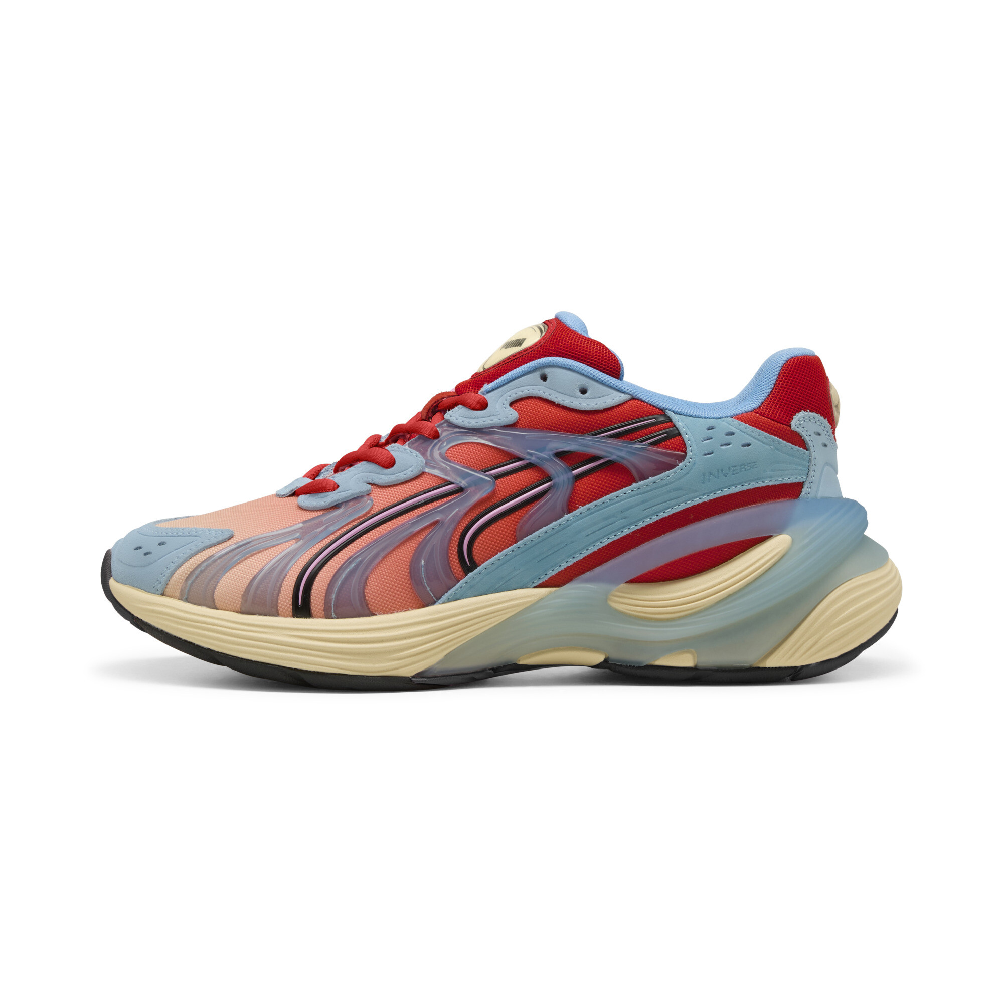 Puma Inverse Unfiltered Sneakers Unisex Schuhe | Mit Colorful | Creamy Vanilla/Red/Light Blue | Größe: 43