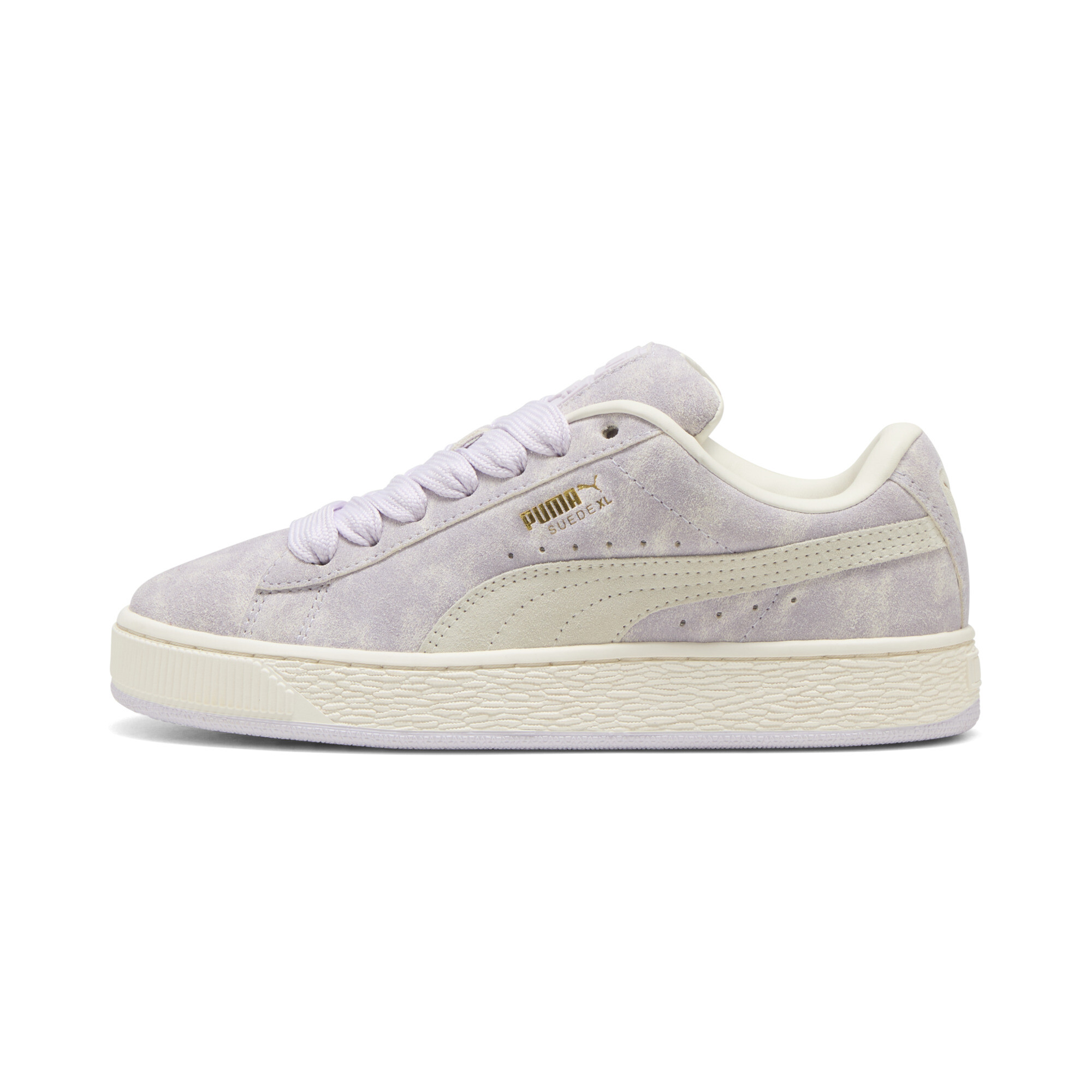 Puma Suede XL Washed Out Sneakers Schuhe | Mit Plain | Lilac Frost/Warm White/Gold | Größe: 46