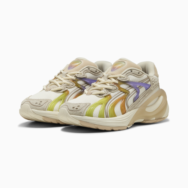 Inverse Candy Paint Sneakers Unisex, Warm White-Lavender Alert-Archive Gold, large-MEX
